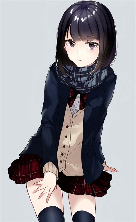 anime short black hair